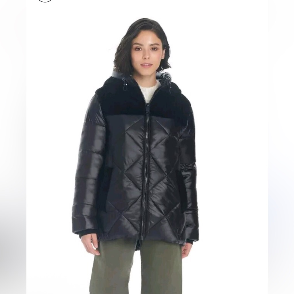 Koolaburra By Ugg Black Water Resistant Puffer Jacket L